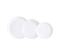 Shein Vajillas 18 piezas de vidrio opal Colección Pampille - Colores Blanco gris y transaprente - Apta para microondas y lavavajillas - Vidrio con relieve -