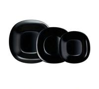 Shein Vajillas de vidrio Opal Colección Carine - Tamaño de 12 o 18 piezas - Diseños en Blanco, Negro, Gris, Azul y Turquesa - Fabricada Francia - Resistente