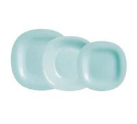 Shein Vajillas de vidrio Opal Colección Carine - Tamaño de 12 o 18 piezas - Diseños en Blanco, Negro, Gris, Azul y Turquesa - Fabricada Francia - Resistente