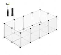 Shein Valla para Mascotas, Parque para Cobayas con Suelo, Recinto Interior de Plástico Transparente para Hámsters, Conejos, Erizos, para Animales Pequeños,