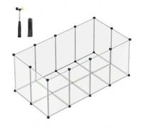 Shein Valla para Mascotas, Parque para Cobayas con Suelo, Recinto Interior de Plástico Transparente para Hámsters, Conejos, Erizos, para Animales Pequeños,