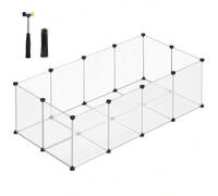Shein Valla para Mascotas, Parque para Cobayas con Suelo, Recinto Interior de Plástico Transparente para Hámsters, Conejos, Erizos, para Animales Pequeños,