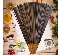 Shein Varillas de incienso natural de alta calidad de 10 pulgadas con fragancias de almizcle, clavo y vainilla, varillas de incienso de bambú resistentes ad
