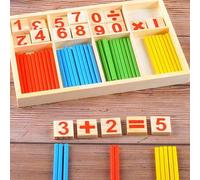 Shein Varillas numéricas de madera, material didáctico para enseñar matemáticas, ayuda a los niños a aprender matemáticas fácilmente, gran regalo para Hallo