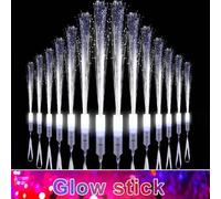 Shein Varitas de fibra luminosa, varitas de luz LED, suministros para fiestas que brillan en la oscuridad, varitas de fibra óptica, varitas luminosas con lu