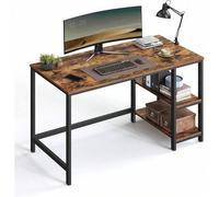 Shein VASAGLE Escritorio, Mesa de Ordenador, con 2 Estante a la Izquierda o a la Derecha, para Oficina, Dormitorio, Estructura de Acero, Industrial, Marrón
