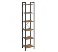 Shein VASAGLE Librería de 6 Niveles, Biblioteca, Estantería para Oficina, Estudio, Sala de Estar, Dormitorio, 30 x 40 x 187,5 cm, Industrial, Olmo Pardo y N
