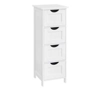 Shein VASAGLE Mueble de baño, de Almacenamiento, Armario de pie, con 4 cajones, 30 x 30 x 82 cm, para salón, Comedor y Cocina, Estilo Moderno, Blanco/Gris/G