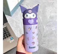Shein Vaso de agua Kuromi de Sanrio de 350ml/12oz, taza térmica kawaii de anime y dibujos animados, botella de agua aislada de acero inoxidable 316, taza de