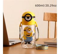 Shein Vaso deportivo y de exterior de gran capacidad de Minions Despreciable yo, botella de agua de plástico portátil, tetera con dibujos animados de anime