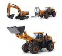 Shein Vehículos de construcción con propulsión por inercia - Juguetes de coches para niños: excavadora, bulldozer, quitanieves, compactadora, carretilla ele