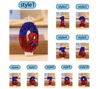 Shein Velas de series de películas populares como Spider-Man y La Bruja Mala, velas digitales del 1 al 9 para decoración de fondo, fiesta, boda y decoración