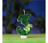 Shein Velas numéricas con temática de la selva/Velas numéricas con diseño de dinosaurio para pastel de cumpleaños números del 0 al 9/Decoración de tarta con