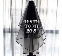 Shein Velo negro "Descansa en paz Veinte" luto por mis 20 años, alternativa gótica funeral por la juventud, decoración de fiesta de 30 cumpleaños "Cumpleaño