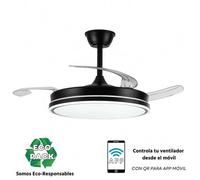 Shein Ventilador DC BEST SELLER S negro led regulable temporizador memoria color. Muy silencioso.