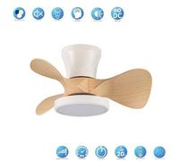 Shein Ventilador DC CANDY blanco madera LED Dimable con memoria de color AkunaDecor