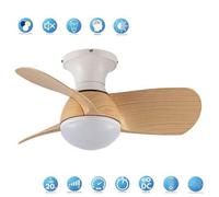 Shein Ventilador DC KUKI blanco madera LED dimable CCT regulable AkunaDecor