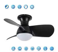 Shein Ventilador DC KUKI negro LED dimable CCT regulable y temporizador AkunaDecor