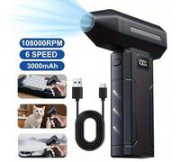 Shein Ventilador de alta velocidad recargable de 3000mAh para eliminar el polvo - Enfriador de aire eléctrico personal, Limpiador de aire comprimido inalámb