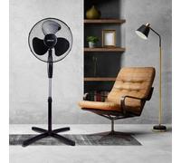 Shein Ventilador de pie Jocca 40 cm blanco con 3 velocidades, oscilación 90°, altura regulable, cabezal reclinable, aspas aerodinámicas, base cruzada 50x