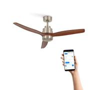 Shein Ventilador de techo 40W silencioso Ø132 cm Con Opción de Luz y Wifi, Níquel - Entrega en 24/48h en España - WIND STYLANCE