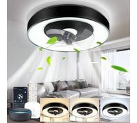 Shein - Ventilador de techo Alexa, LED 40W + DC 18W, 4400LM, 2700K-6500K regulable, lámpara de ventilador de techo inteligente con control remoto y puerta d