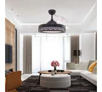 Shein Ventilador de techo JOCCA con luz LED de 36W, aspas retráctiles de ABS y motor DC silencioso. Diseño moderno con control remoto, 6 velocidades, temp