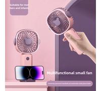 Shein Ventilador portátil manual mini con carga USB de 2024, multifuncional, se puede usar como soporte para teléfono