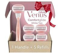 Shein Venus White Tea Afeitadora para Mujeres, Recortadora de Vello Púbico, 1 Mango + 5 Hojas de Repuesto, Regalo para Mujeres