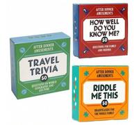 Shein Versión mini Tarjetas de viaje de trivia con 50 preguntas sobre geografía mundial y cultura, cartas para juego de fiesta en familia, regalo para fiest