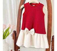Shein Vestido asimétrico de patchwork sin mangas con cuello alto para niñas pequeñas. Nuevos productos para primavera, otoño y verano ya disponibles. Es cóm