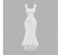 Shein Vestido camisero de mujer sin mangas con bajo asimétrico y fruncido lateral, vestidos de mujer sexys, vestido de mujer para Año Nuevo, vestido para ba