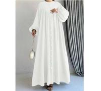 Shein Vestido casual cómodo de unicolor con estilo de Oriente Medio para mujer, otoño/invierno