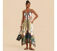 Shein Vestido con estampado floral, atuendos de vacaciones, estilo boho chic, atuendo para concierto de country, atuendos de festival de vacaciones, atuendo