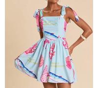 Shein Vestido con estampado floral, atuendos de vacaciones, estilo boho chic, atuendo para concierto de country, atuendos de festival de vacaciones, atuendo