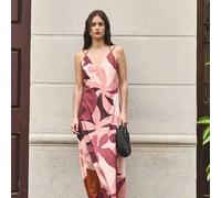 Shein Vestido con estampado floral con tirantes de espagueti ajustables y un diseño relajado. Ideal para vacaciones en la playa, días casuales, tardes junto