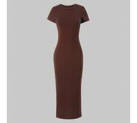 Shein Vestido corto de manga corta minimalista y casual que combina con todo para adolescentes