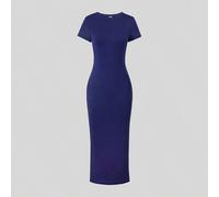 Shein Vestido corto de manga corta minimalista y casual que combina con todo para adolescentes