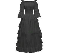 Shein Vestido de bruja gótico para mujer, disfraz medieval renacentista, vestido de la era victoriana