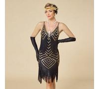 Shein Vestido de cóctel con flecos y lentejuelas para mujer de los años 20, atuendo para fiesta de Harlem Night, boda