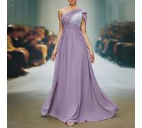 Shein Vestido de cóctel de gasa decorado con lentejuelas Mgiacy para mujer, de un solo hombro, vestido de fiesta, vestido de graduación