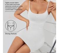 Shein Vestido de control de figura para mujer, deslizador de tirantes finos, control de abdomen, deslizador completo sin costuras, moldeador corporal para u