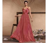Shein Vestido de fiesta de alta cintura con pliegues y tirantes extra largos para mujer, vestido de gala para cena, banquete de noche, primavera/verano, for