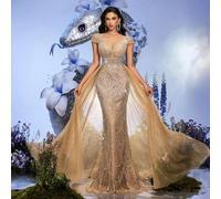 Shein Vestido de fiesta glamoroso y elegante de LUVISTRUE para mujer. Vestido de noche de verano para cenas formales de alta sociedad. Vestido con lentejuel