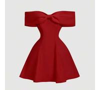 Shein Vestido de fiesta mini con espalda descubierta y lazo para mujer en color rojo