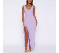 Shein Vestido de fiesta o coctel con volantes en el bajo, estilo europeo y americano, de nueva llegada para mujer en verano. Vestido de noche versátil y for