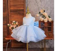 Shein Vestido de fiesta, vestido de niña de las flores, vestido de baile, lazo posterior de bendición, vestido de princesa para niña, vestido de malla de do
