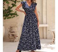 Shein Vestido de flores de manga acampanada estilo bohemio para mujer