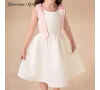 Shein Vestido de gasa con volantes para niñas, elegante y dulce, adecuado para eventos, vestido para niña de las flores que muestra glamour y romanticismo
