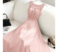 Shein Vestido de línea A con cuello cuadrado y tirantes de espagueti, diseño de cintura, estilo francés, vestido fluido de verano para mujer